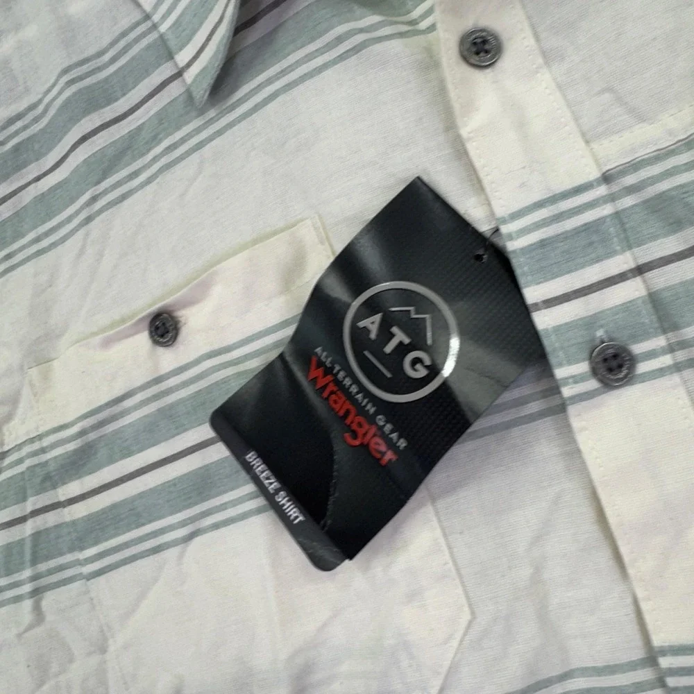 Wrangler Shirt Mens 3X Striped Short Sleeve Button ATG Breeze Outdoor